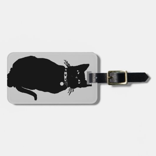 Passen Sie die schwarze Katze auf Gepäckanhänger (Vorderseite horizontal)