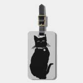 Passen Sie die schwarze Katze auf Gepäckanhänger (Vorderseite vertikal)