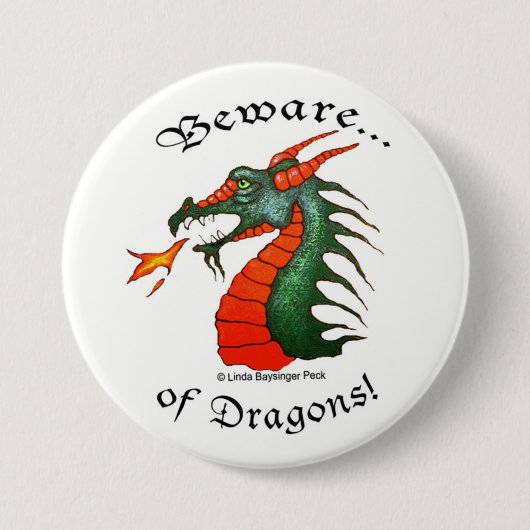 Passen Sie die weißen Drachen auf Button (Vorderseite)