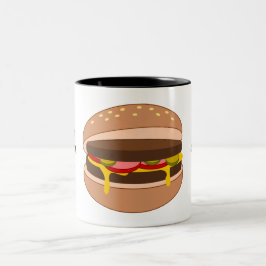 Passen Sie diese Hamburger-Grafik an Zweifarbige Tasse