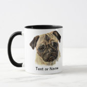 Passen Sie diesen Mops an - Wasserfarbhund Tasse (Links)