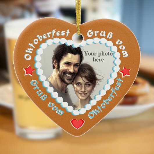 Passen Sie dieses deutsche Style Gingerbread Heart Keramik Ornament