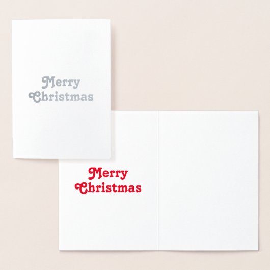 Passen Sie es an, frohe Weihnachten - Silber oder  Folienkarte (Anzeige)