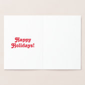 Passen Sie es an, Happy Holidays, rot - silber ode Folienkarte (Innenseite)