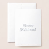 Passen Sie es an, Happy Holidays, rot - silber ode Folienkarte (Rückseite mit Umschlag)