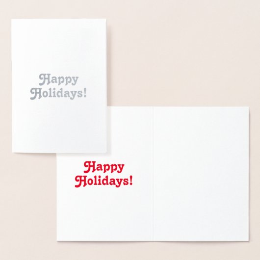 Passen Sie es an, Happy Holidays, rot - silber ode Folienkarte (Anzeige)