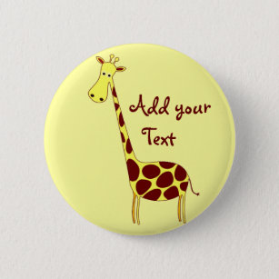 Passen Sie es an! Niedliches Giraffendesign Button