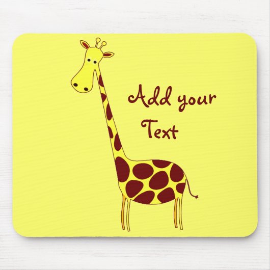 Passen Sie es an! Niedliches Giraffendesign Mousepad (Vorne)