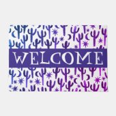 Passen Sie es an! WELCOME Night Desert Saguaro Cac Fußmatte (Vorderseite)