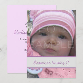 Passen Sie es mit Ihrem Baby Foto Geburtstag an Einladung