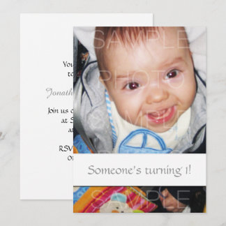Passen Sie es mit Ihrem Baby Foto Geburtstag Einla Einladung