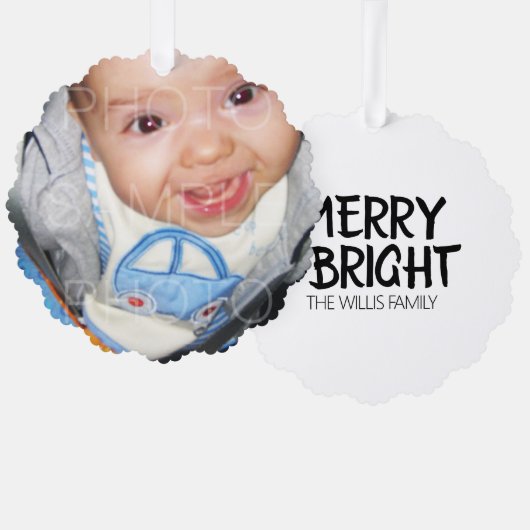 Passen Sie es mit Ihrem Foto und Text einfach und Ornament Karte (Vorderseite/Rückseite)