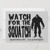 Passen Sie für die Squatch Bigfoot Jagd-Einladung Einladung (Vorderseite)