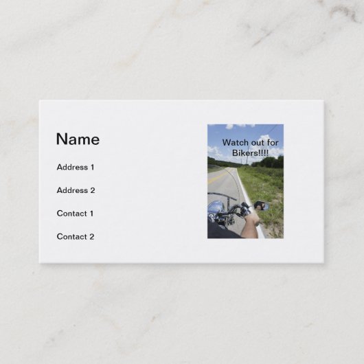 Passen Sie heraus für Radfahrer auf Visitenkarte (Vorderseite)