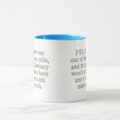 Passen Sie heraus mich lief gerade aus meinen Tasse (Zentrum)