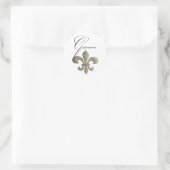 Passen Sie Ihr eigenes Fleur-de-lis-Design an Runder Aufkleber (Tasche)