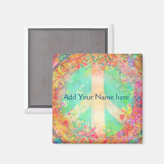 Passen Sie Ihr eigenes Friedenszeichen Hübschen Bl Magnet (Vorderseite/Rückseite)