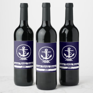Passen Sie Ihr eigenes stilvolles Elegant Nautical Weinetikett