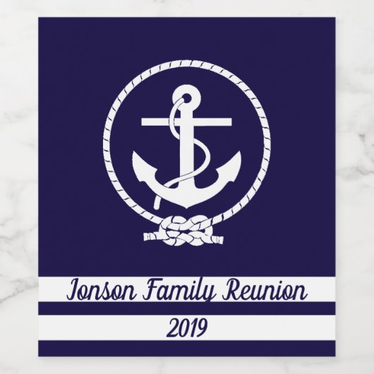 Passen Sie Ihr eigenes stilvolles Elegant Nautical Weinetikett (Einzelnes Label)