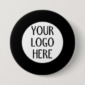 Passen Sie Ihr Schwarz-Weiß-Firmenlogo an Button (Vorderseite)