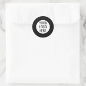 Passen Sie Ihr Schwarz-Weiß-Firmenlogo an Runder Aufkleber (Tasche)