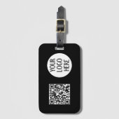 Passen Sie Ihr Schwarz-Weiß-QR-Code-Firmenlogo an Gepäckanhänger (Vorderseite Vertikal)