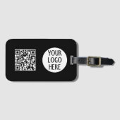 Passen Sie Ihr Schwarz-Weiß-QR-Code-Firmenlogo an Gepäckanhänger (Vorderseite (Horizontal))