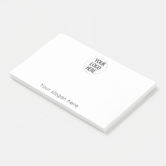 Passen Sie Ihr Schwarz-weißes Firmenlogo an Post-it Klebezettel (angewinkelt)