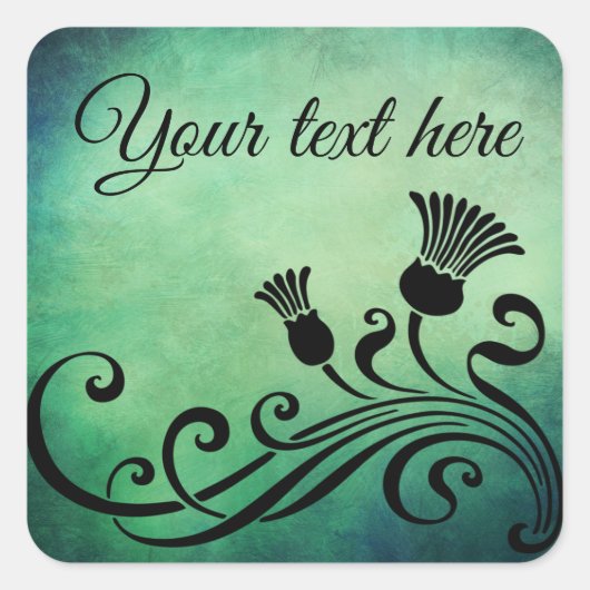 Passen Sie Ihre eigenen Jugendstil-Sticker / Label Quadratischer Aufkleber (Vorderseite)