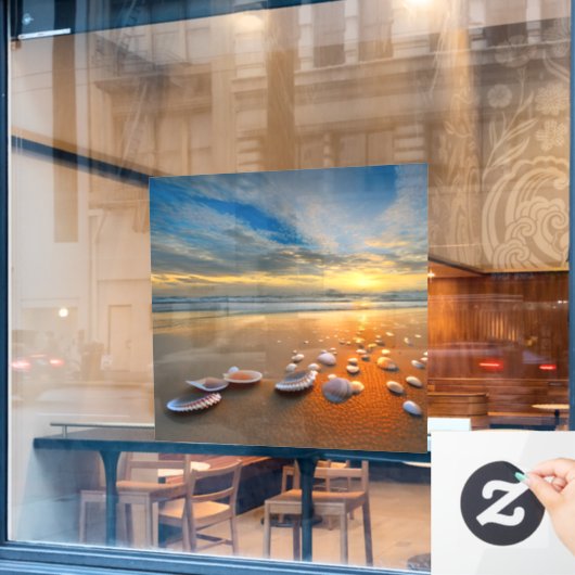 Passen Sie Ihre eigenen schönen klaren Meeresmusch Fensteraufkleber (Café-Fenster)