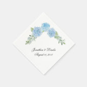 Passen Sie Ihre Hochzeitsnapkins Blue Hydrangea an Serviette (Ecke)