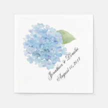 Passen Sie Ihre Hochzeitsnapkins Blue Hydrangea an