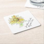 Passen Sie Ihre Hochzeitsnapkins Sonnenblume an Rechteckiger Pappuntersetzer (angewinkelt)