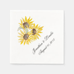 Passen Sie Ihre Hochzeitsnapkins Sonnenblumen an Serviette
