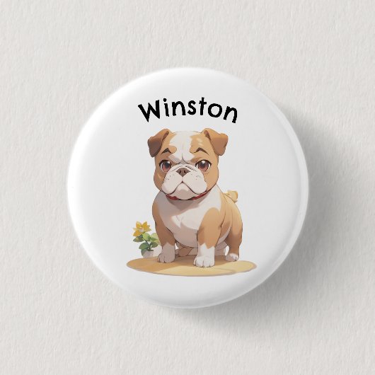 Passen Sie Ihren Canine Companion an: Anime Style Button (Vorderseite)