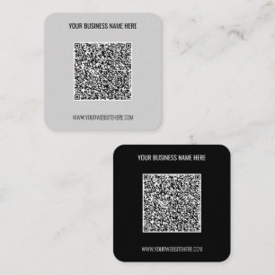 Passen Sie Ihren QR-Code-Text und die Farben der V Quadratische Visitenkarte