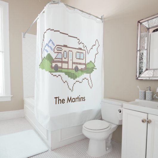 Passen Sie Ihren Road Trip USA Duschvorhang an (Beispiel)