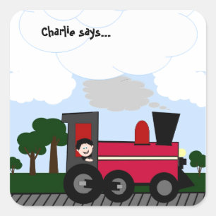 Passen Sie Ihren Zug an Quadratischer Aufkleber