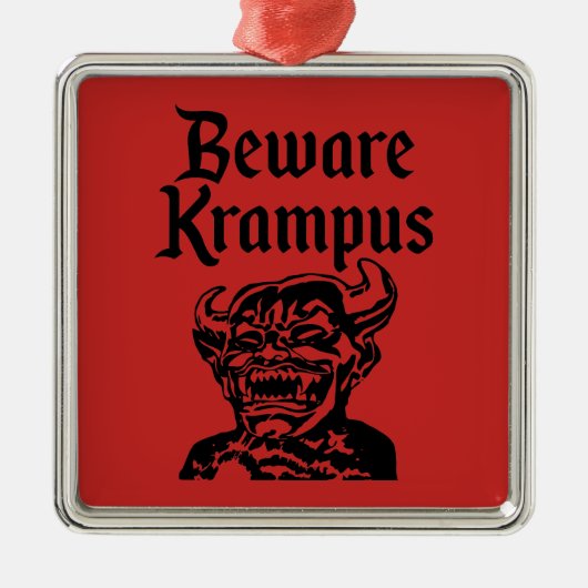 PASSEN SIE KRAMPUS AUF SILBERNES ORNAMENT (Vorne)