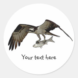 Passen Sie mich an! Osprey mit Fisch Runder Aufkleber