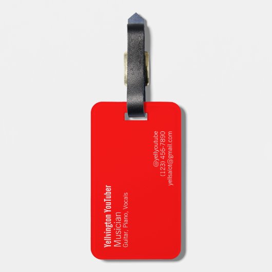 Passen Sie mich auf YouTube auf (modern) Gepäckanhänger (Rückseite vertikal)