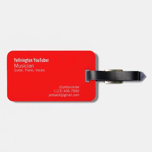 Passen Sie mich auf YouTube auf (modern) Gepäckanhänger (Rückseite horizontal)