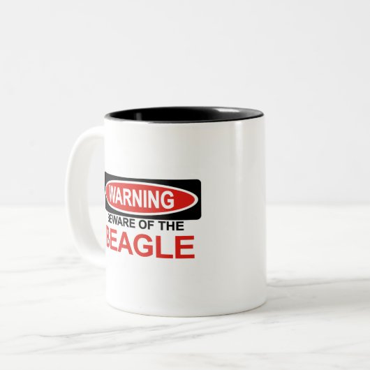 Passen Sie vom Beagle auf Zweifarbige Tasse (Vorderseite Links)