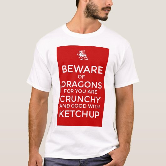 Passen Sie vom crunchy Ketschup der Drachen auf T-Shirt (Vorderseite)