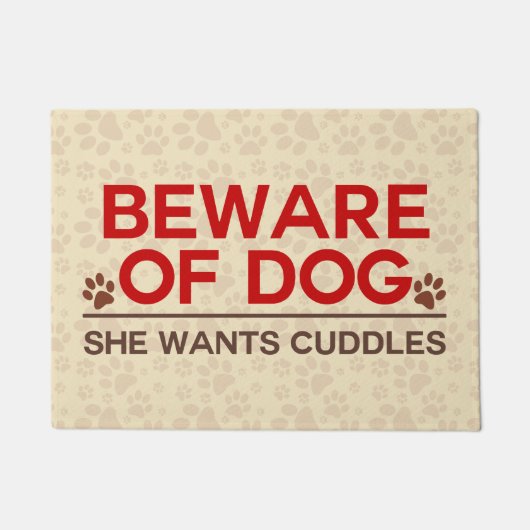 Passen Sie vom Hund auf, den sie Umarmungen will Fußmatte (Vorderseite)