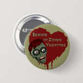 Passen Sie vom Zombie-Valentinsgruß-Knopf auf Button (Vorne & Hinten)