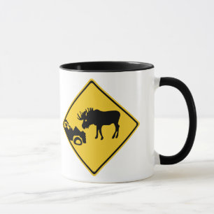 Passen Sie von den Elchen, Verkehrszeichen, Kanada Tasse