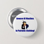 Passen Sie von den Moslems in der patriotischen Button (Vorne & Hinten)