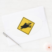 Passen Sie von den wilden Ebern, Verkehrszeichen, Ovaler Aufkleber (Umschlag)