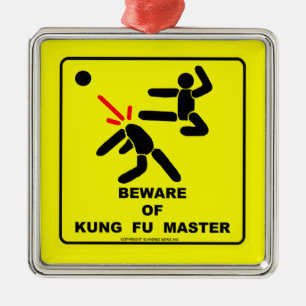 Passen Sie von Kung Fu Meister auf Silbernes Ornament